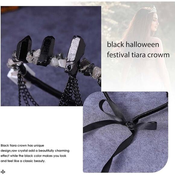 Black Festival Light Up Tiara Crown - Picture 5 of 8